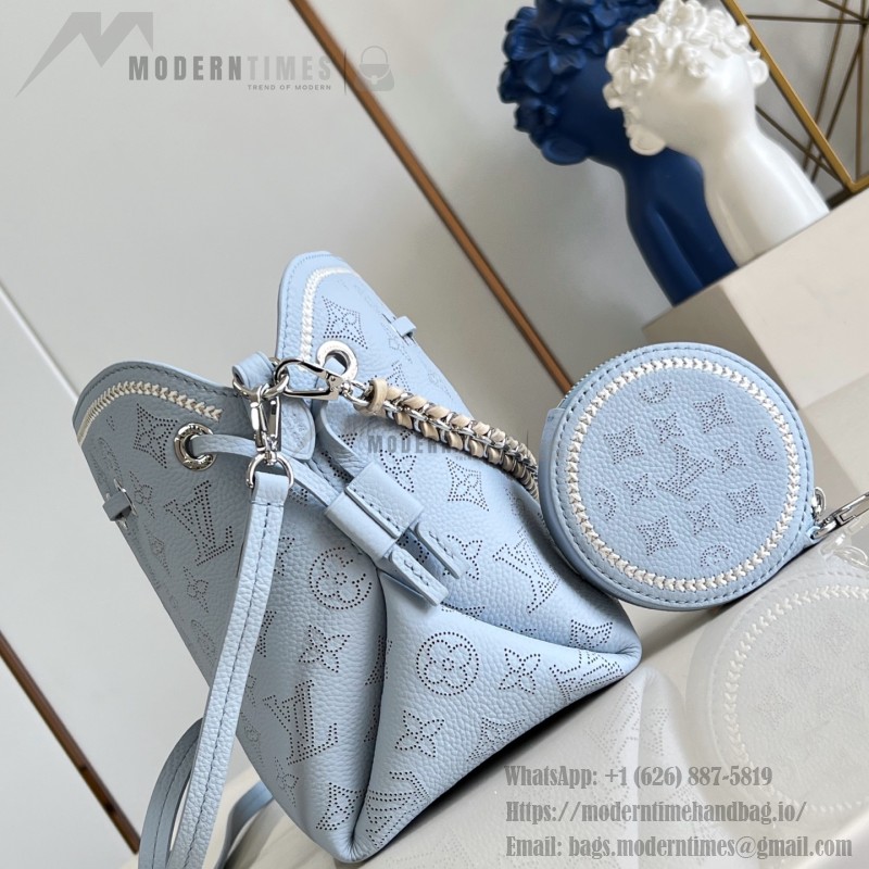 Louis Vuitton Bella Bag M28885 Monogram Mahina perforated leather handbag with braided chain