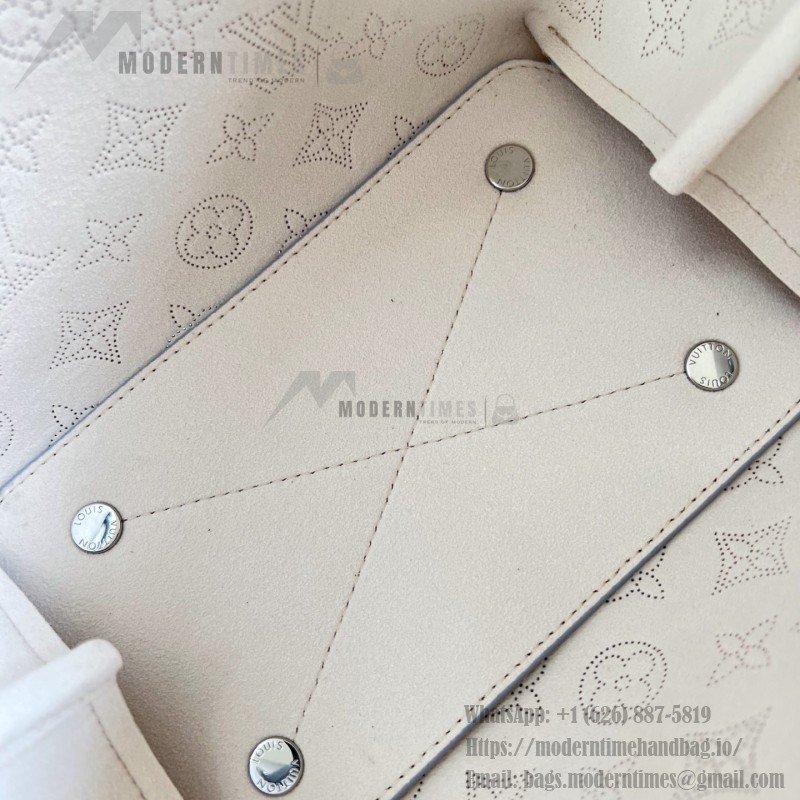 Louis Vuitton Bella Bag M28885 Monogram Mahina perforated leather handbag with braided chain
