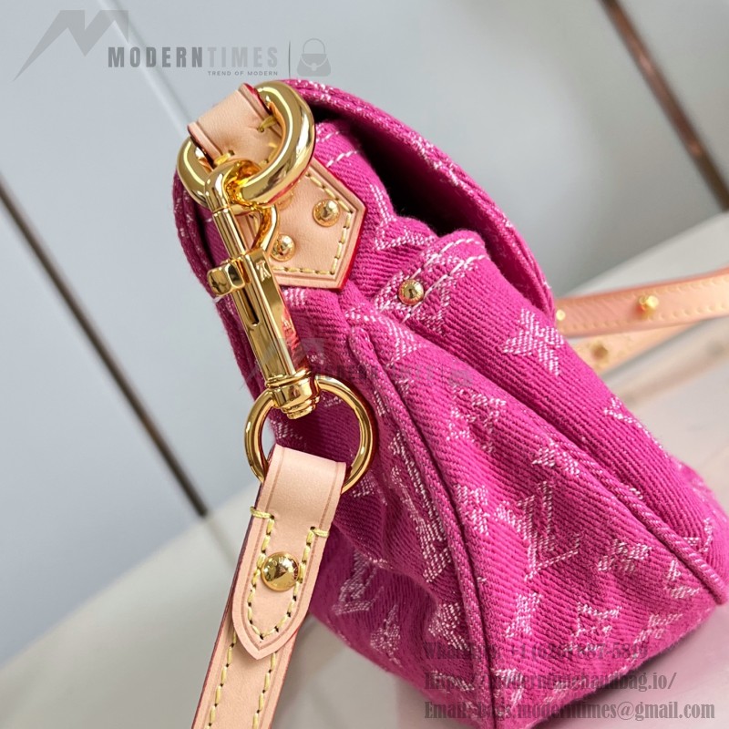 Louis Vuitton Sunset Bag M28291 Rose Pink Monogram Denim canvas handbag