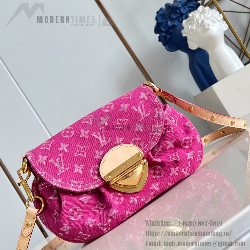 Louis Vuitton Sunset Bag M28291 Rose Pink Monogram Denim canvas handbag