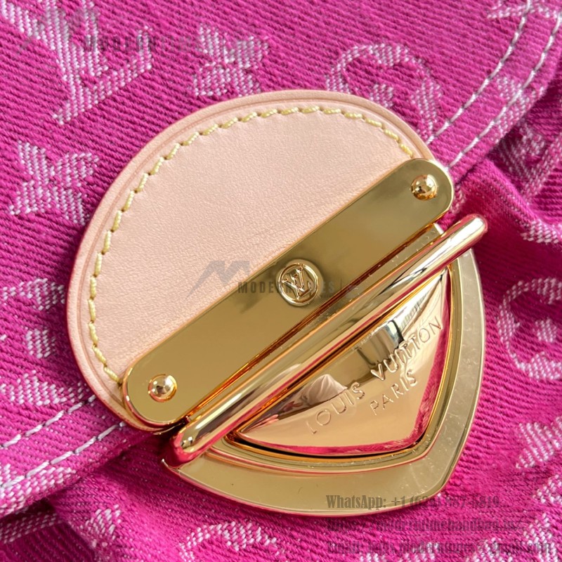 Louis Vuitton Sunset Bag M28291 Rose Pink Monogram Denim canvas handbag