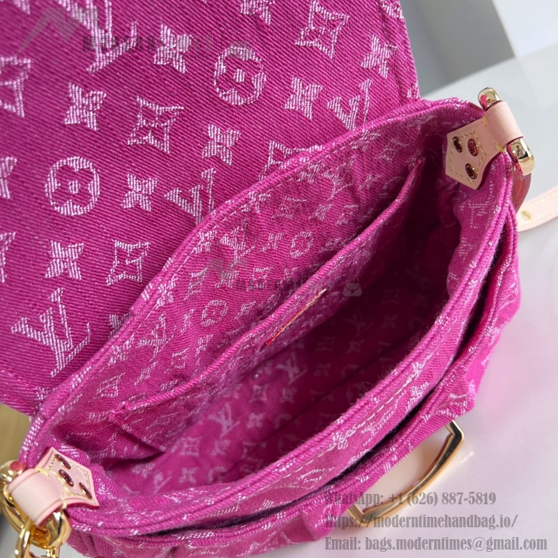 Louis Vuitton Sunset Bag M28291 Rose Pink Monogram Denim canvas handbag