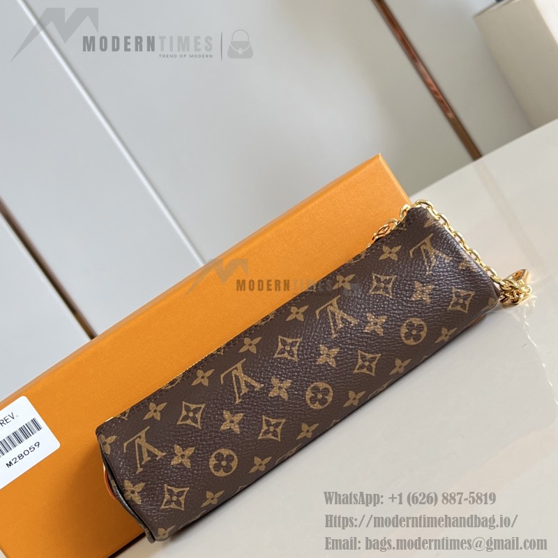 Louis Vuitton Pochette Pencil M28059 Monogram canvas cosmetic pouch with gold hook clasp