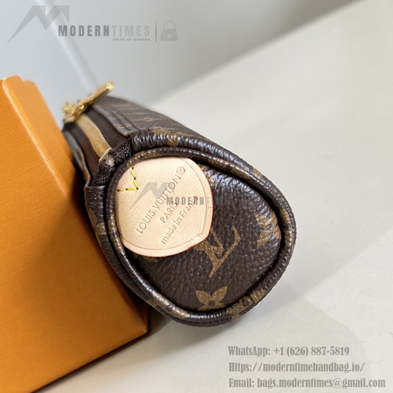 Louis Vuitton Pochette Pencil M28059 Monogram canvas cosmetic pouch with gold hook clasp