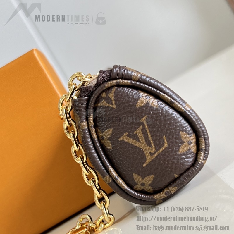 Louis Vuitton Pochette Pencil M28059 Monogram canvas cosmetic pouch with gold hook clasp