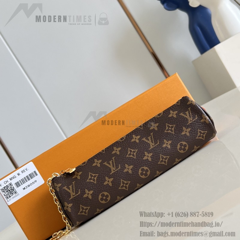 Louis Vuitton Pochette Pencil M28059 Monogram canvas cosmetic pouch with gold hook clasp
