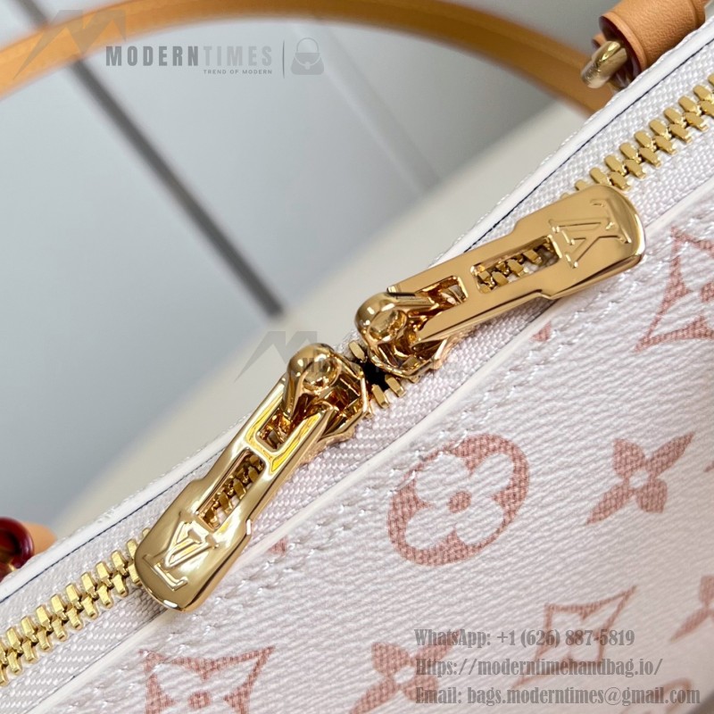  Louis Vuitton Squire East West Bag M2A457 Monogram canvas handbag with leather trim and gold padlock