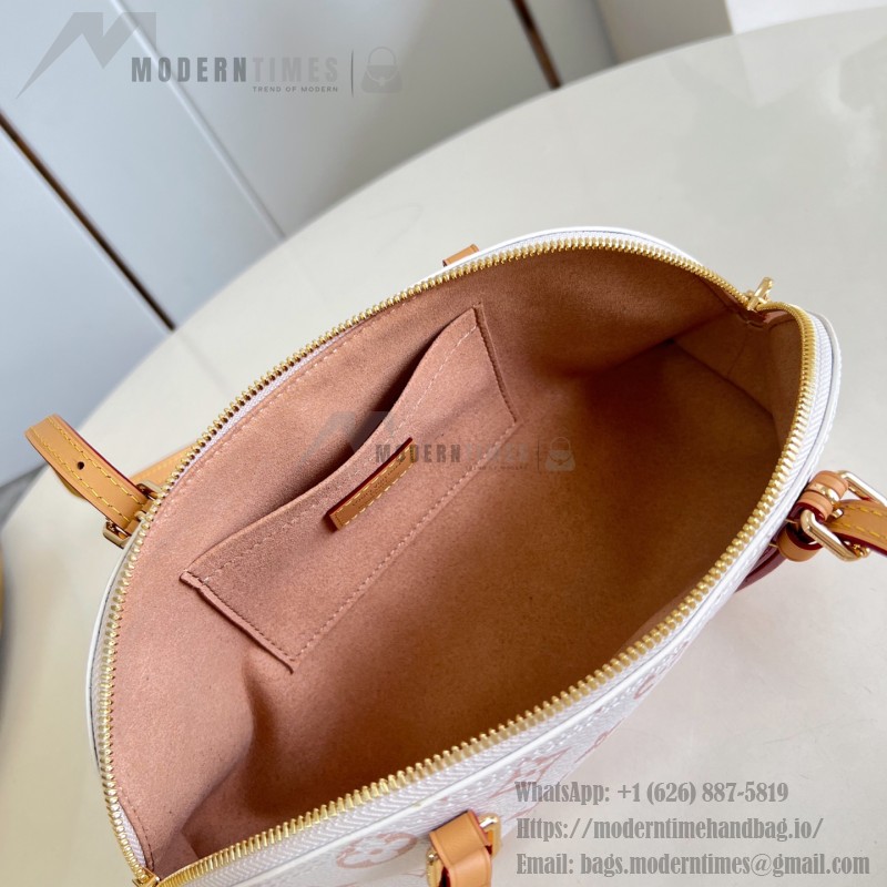  Louis Vuitton Squire East West Bag M2A457 Monogram canvas handbag with leather trim and gold padlock