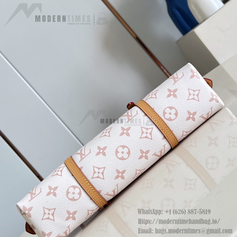  Louis Vuitton Squire East West Bag M2A457 Monogram canvas handbag with leather trim and gold padlock