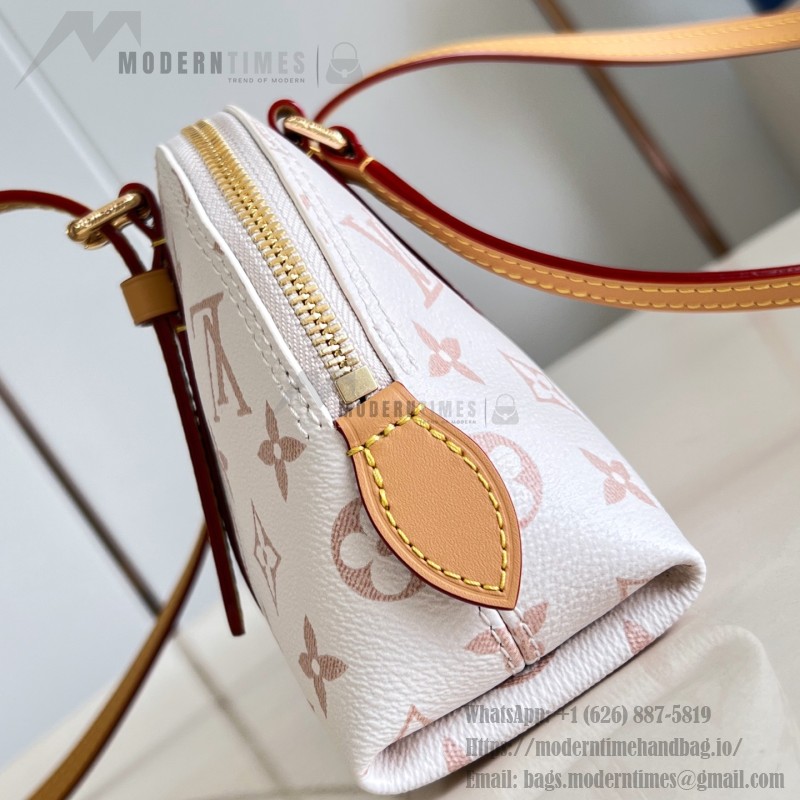  Louis Vuitton Squire East West Bag M2A457 Monogram canvas handbag with leather trim and gold padlock