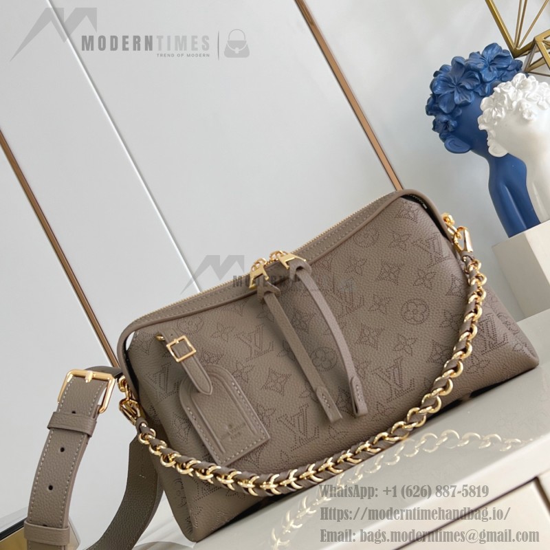 Louis Vuitton Mahina Hand It All Small Bag M24255 perforated calf leather handbag with braided chain handle