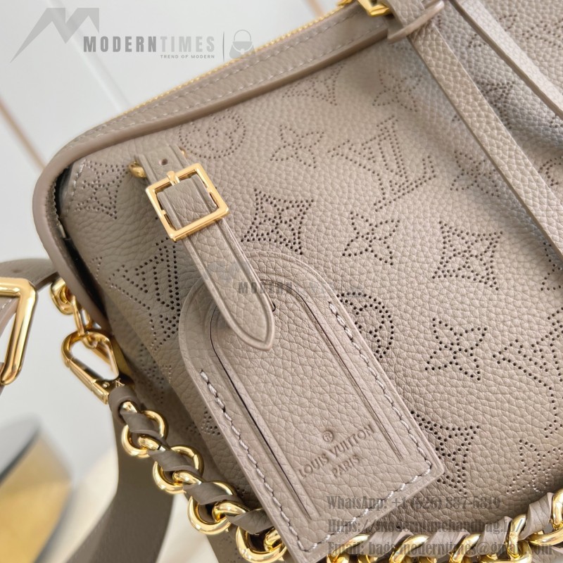 Louis Vuitton Mahina Hand It All Small Bag M24255 perforated calf leather handbag with braided chain handle