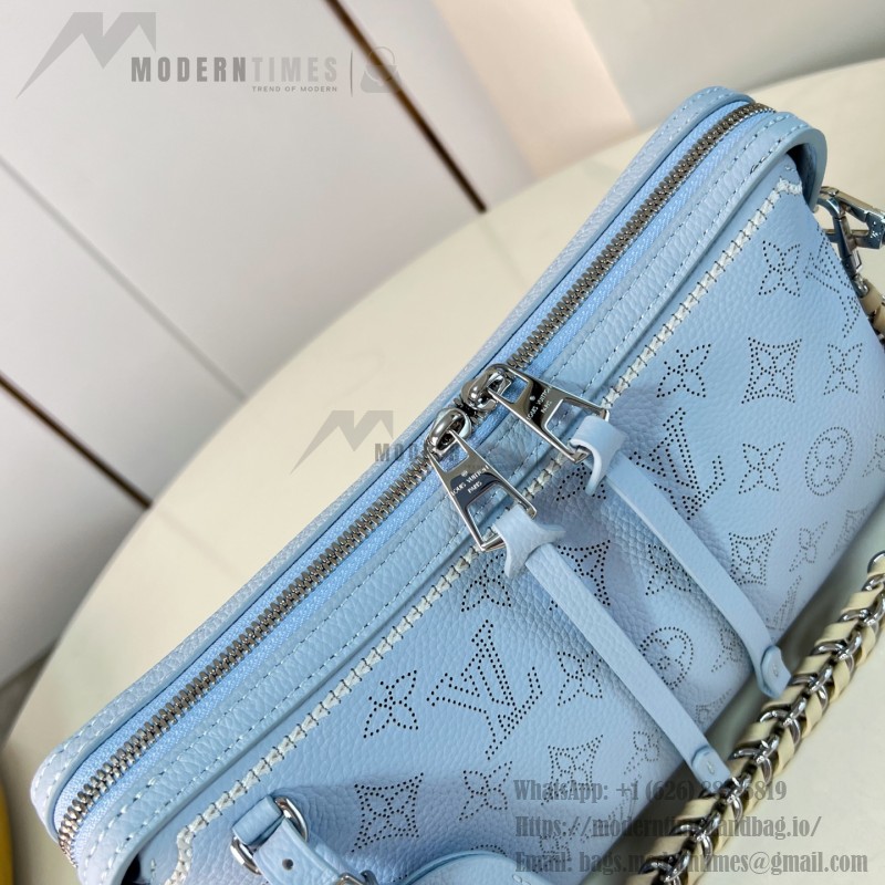Louis Vuitton Mahina Hand It All Small Bag M24255 perforated calf leather handbag with braided chain handle