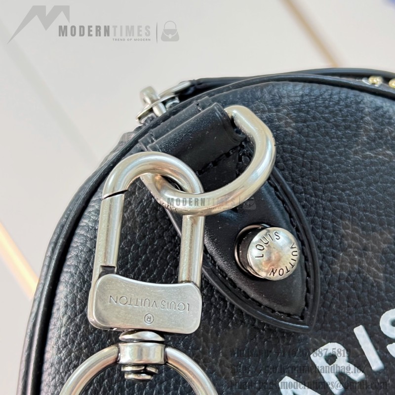Louis Vuitton Speedy P9 Bandoulière 30 M26180 black studded leather handbag with crystal-inspired details