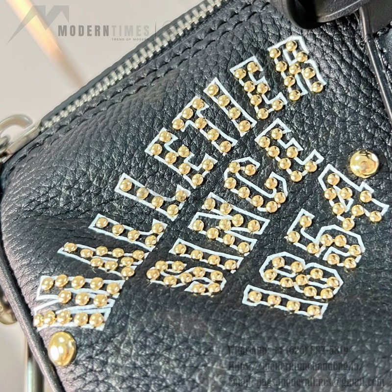 Louis Vuitton Speedy P9 Bandoulière 30 M26180 black studded leather handbag with crystal-inspired details