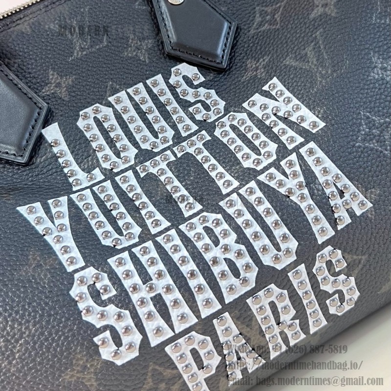 Louis Vuitton Speedy P9 Bandoulière 30 M26180 black studded leather handbag with crystal-inspired details
