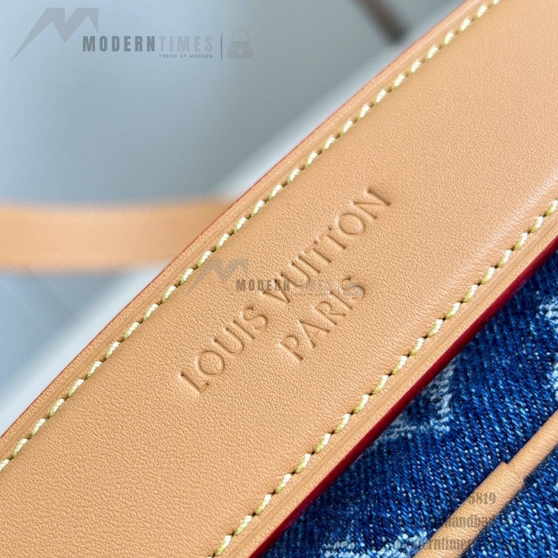 Louis Vuitton Nil Crossbody Bag M27553 Monogram denim handbag with floral embroidery