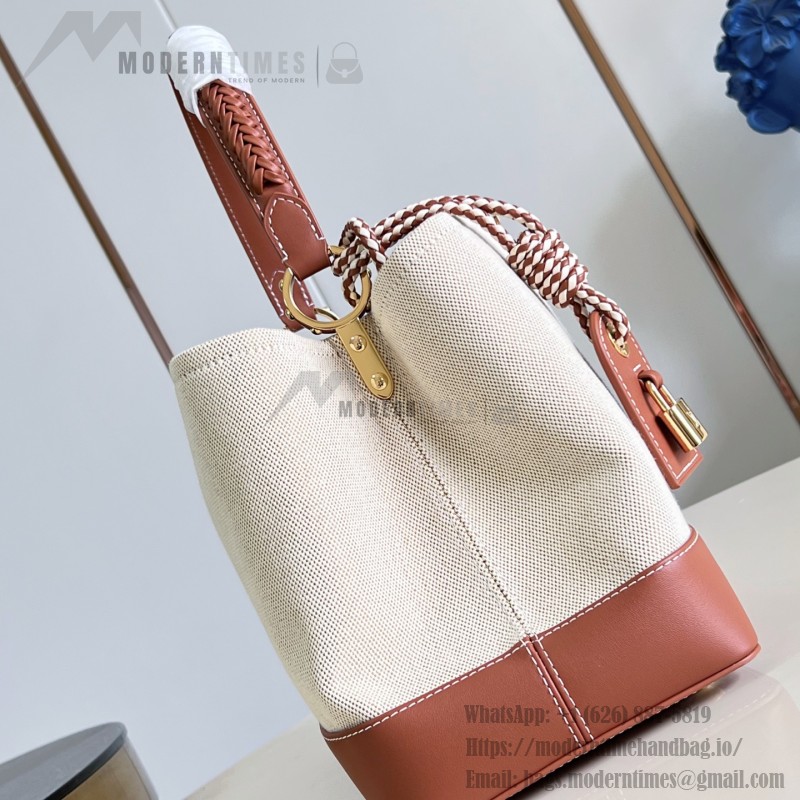 Louis Vuitton Capucines Souple Large Bag M28439 soft cotton canvas handbag with leather trim
