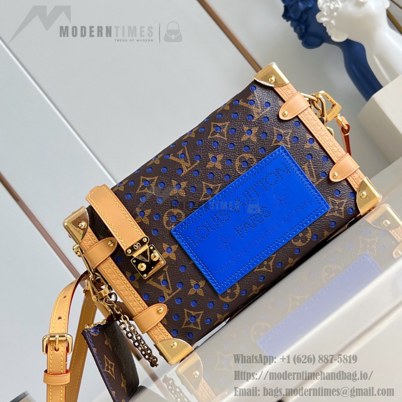  Louis Vuitton Side Trunk Medium Bag M28490 Monogram Perfo canvas handbag with S-lock closure