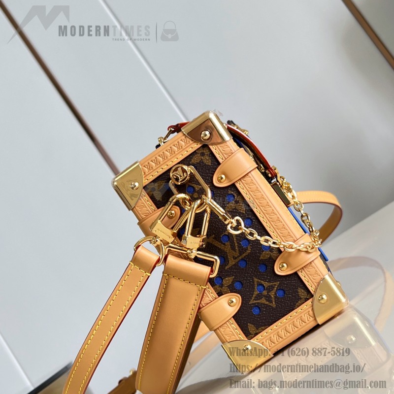  Louis Vuitton Side Trunk Medium Bag M28490 Monogram Perfo canvas handbag with S-lock closure