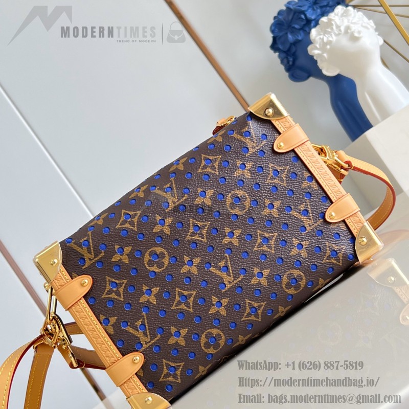  Louis Vuitton Side Trunk Medium Bag M28490 Monogram Perfo canvas handbag with S-lock closure