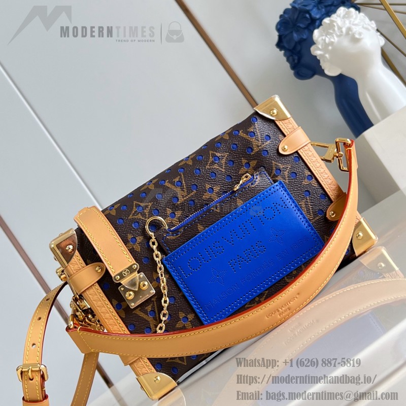  Louis Vuitton Side Trunk Medium Bag M28490 Monogram Perfo canvas handbag with S-lock closure