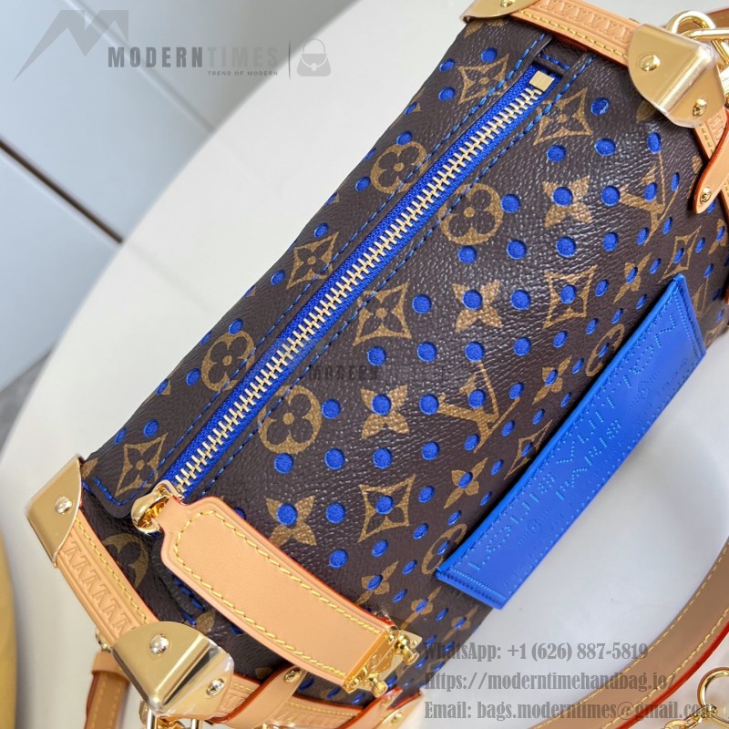  Louis Vuitton Side Trunk Medium Bag M28490 Monogram Perfo canvas handbag with S-lock closure