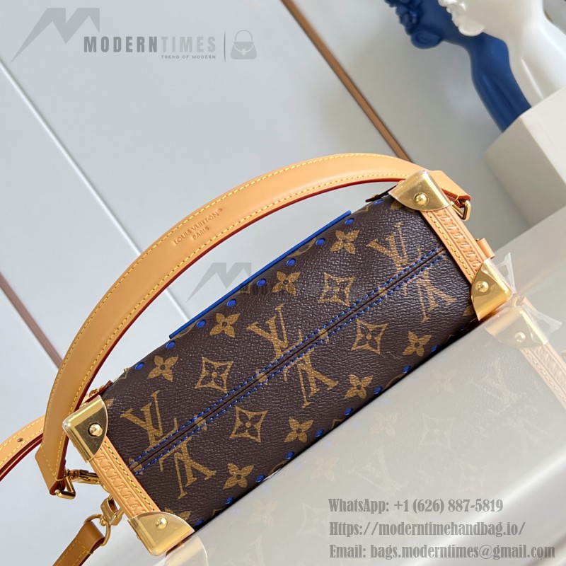  Louis Vuitton Side Trunk Medium Bag M28490 Monogram Perfo canvas handbag with S-lock closure