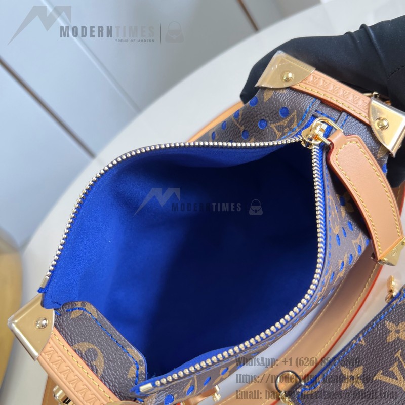  Louis Vuitton Side Trunk Medium Bag M28490 Monogram Perfo canvas handbag with S-lock closure