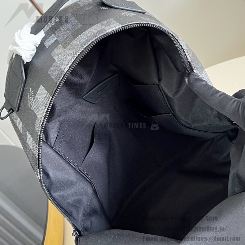 Louis Vuitton Discovery Cargo Backpack M28785 Monogram Midnight coated canvas backpack with front zip pocket