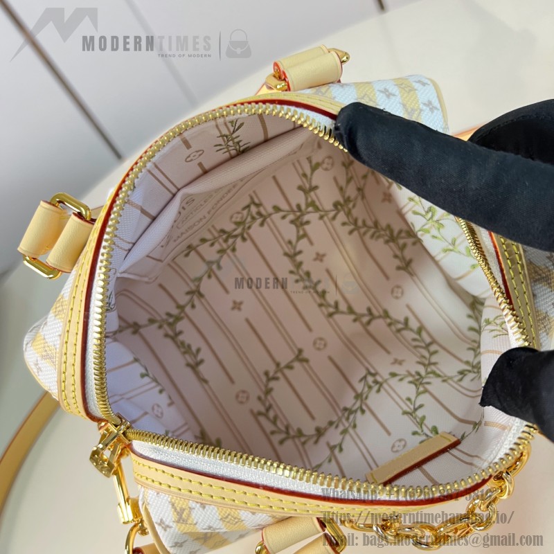 Louis Vuitton Speedy Bandoulière 20 M29459 LV Stamp canvas handbag with striped mini Monogram design