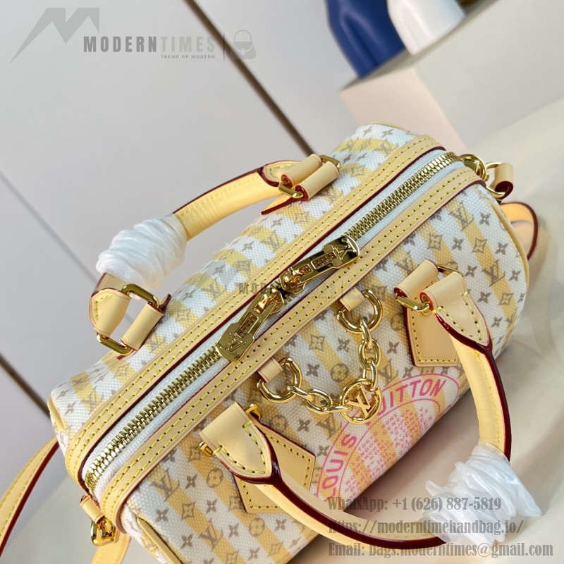 Louis Vuitton Speedy Bandoulière 20 M29459 LV Stamp canvas handbag with striped mini Monogram design