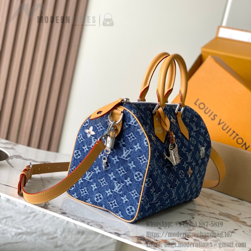 Louis Vuitton Speedy 30 Bandouliere M27556 replica handbag premium MB163c chip version