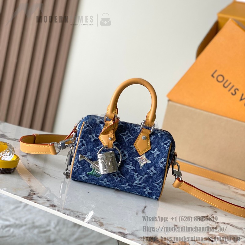 Louis Vuitton Speedy 18 Bandoulière M27557 inspired handbag in premium MB163c leather