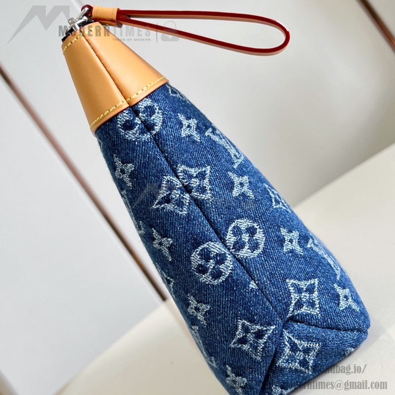Louis Vuitton Pochette Voyage Souple M27559 Monogram floral embroidered denim clutch bag