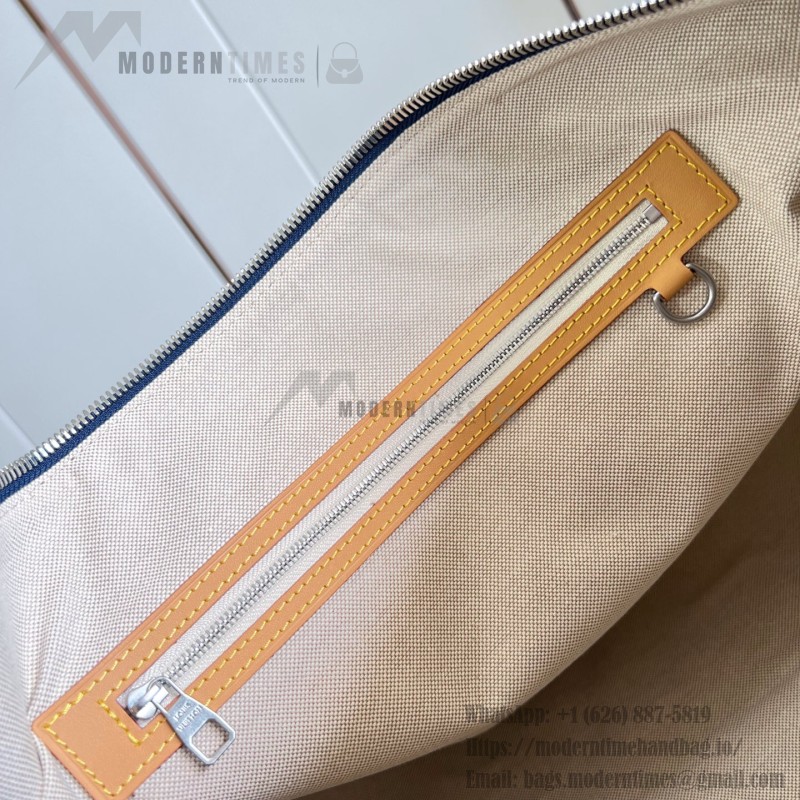 Louis Vuitton Keepall Bandoulière 50 M27781 Monogram denim floral embroidered travel bag