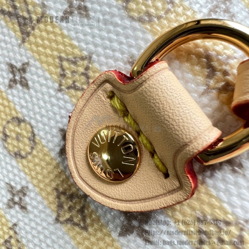  Louis Vuitton LV Stamp Neverfull MM M28457 mini Monogram canvas tote bag with LV Circle charm