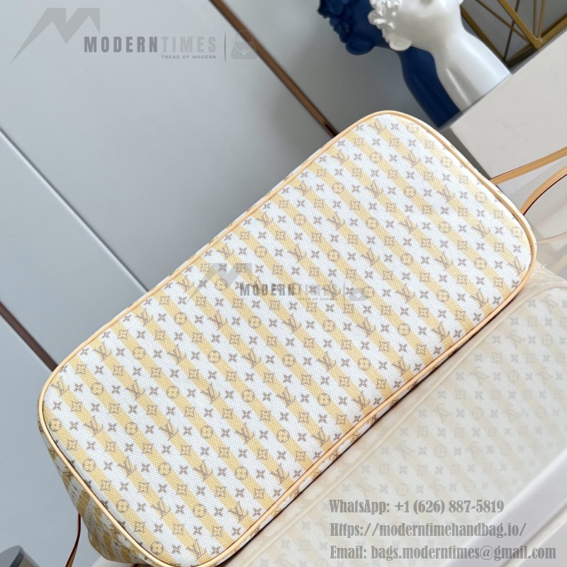  Louis Vuitton LV Stamp Neverfull MM M28457 mini Monogram canvas tote bag with LV Circle charm