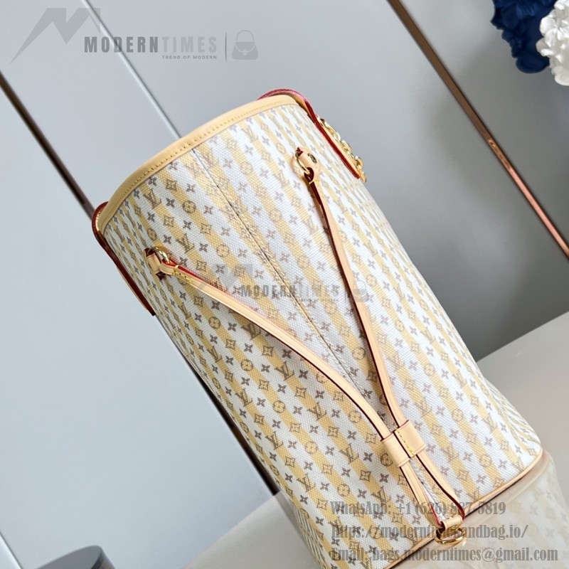  Louis Vuitton LV Stamp Neverfull MM M28457 mini Monogram canvas tote bag with LV Circle charm