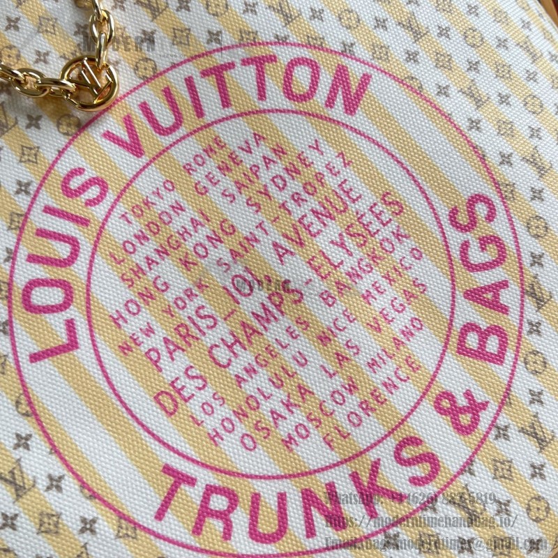  Louis Vuitton LV Stamp Neverfull MM M28457 mini Monogram canvas tote bag with LV Circle charm