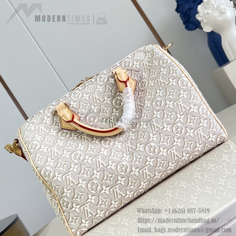 Louis Vuitton Speedy Soft 30 M28479 Monogram Emblème jacquard canvas handbag with braided handles