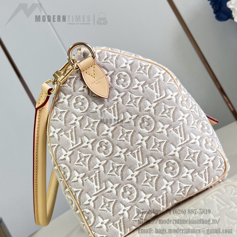 Louis Vuitton Speedy Soft 30 M28479 Monogram Emblème jacquard canvas handbag with braided handles