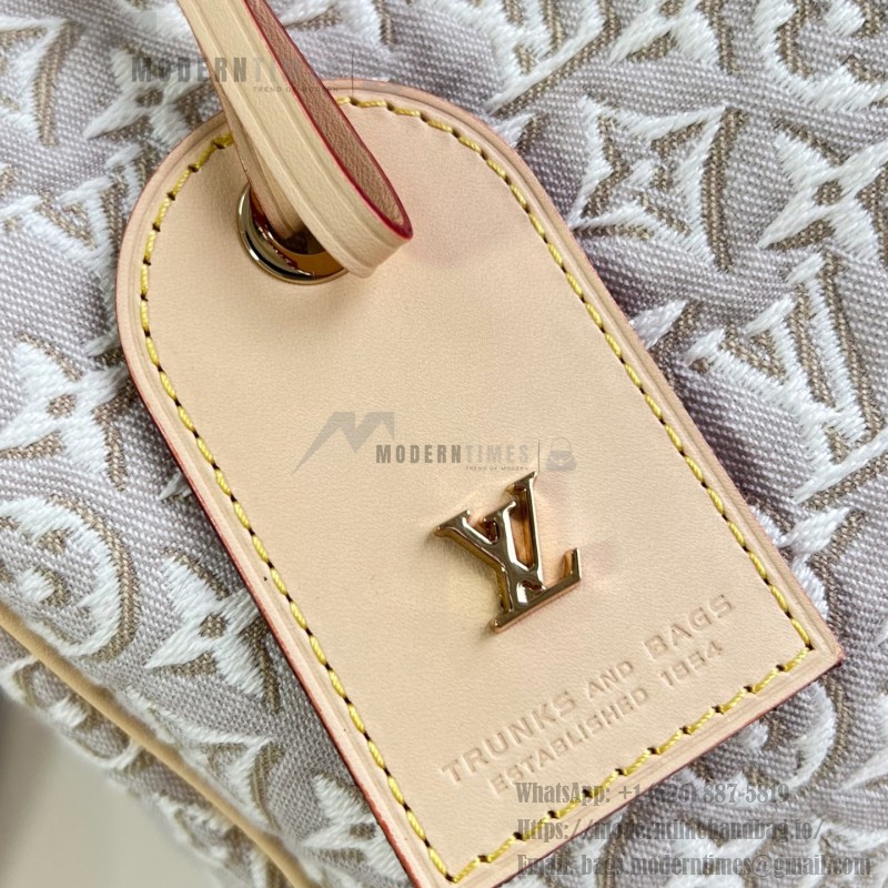 Louis Vuitton Speedy Soft 30 M28479 Monogram Emblème jacquard canvas handbag with braided handles