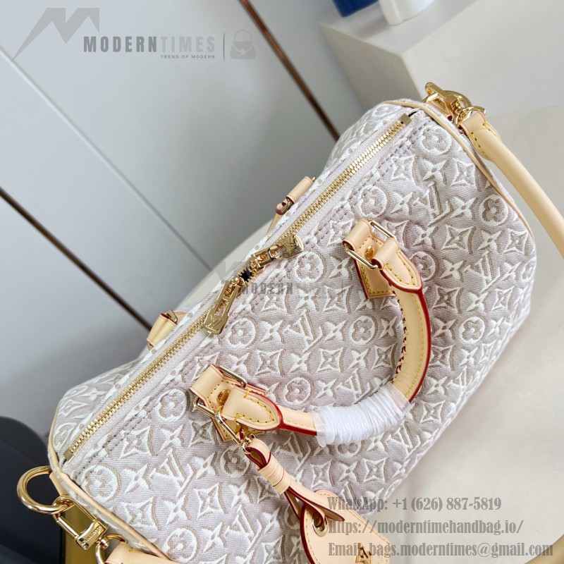Louis Vuitton Speedy Soft 30 M28479 Monogram Emblème jacquard canvas handbag with braided handles