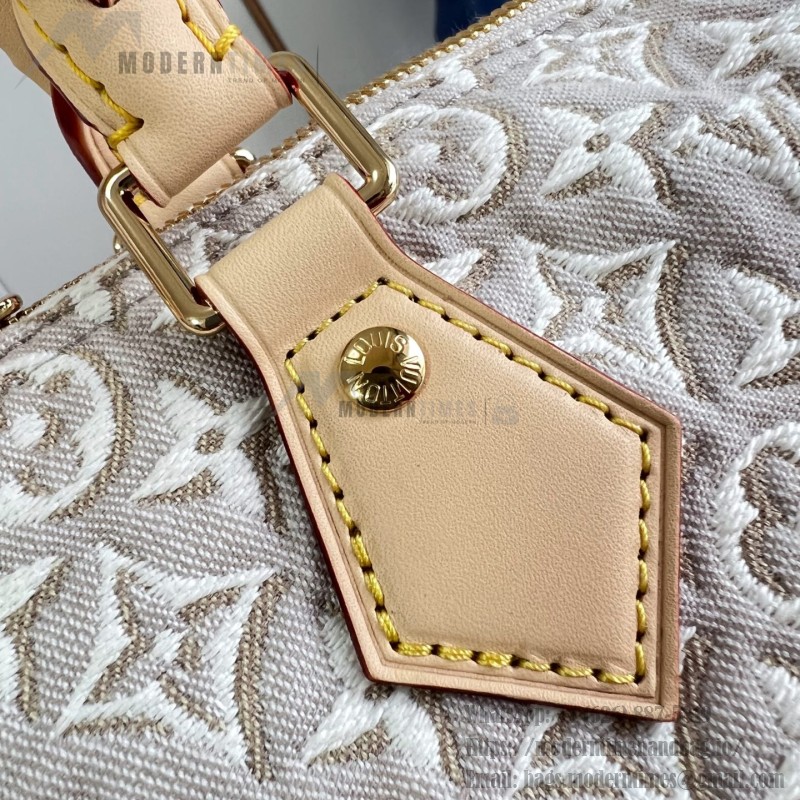 Louis Vuitton Speedy Soft 30 M28479 Monogram Emblème jacquard canvas handbag with braided handles