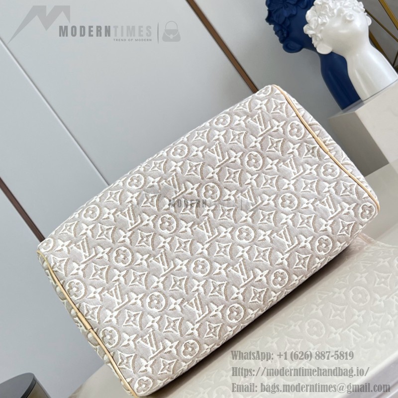 Louis Vuitton Speedy Soft 30 M28479 Monogram Emblème jacquard canvas handbag with braided handles