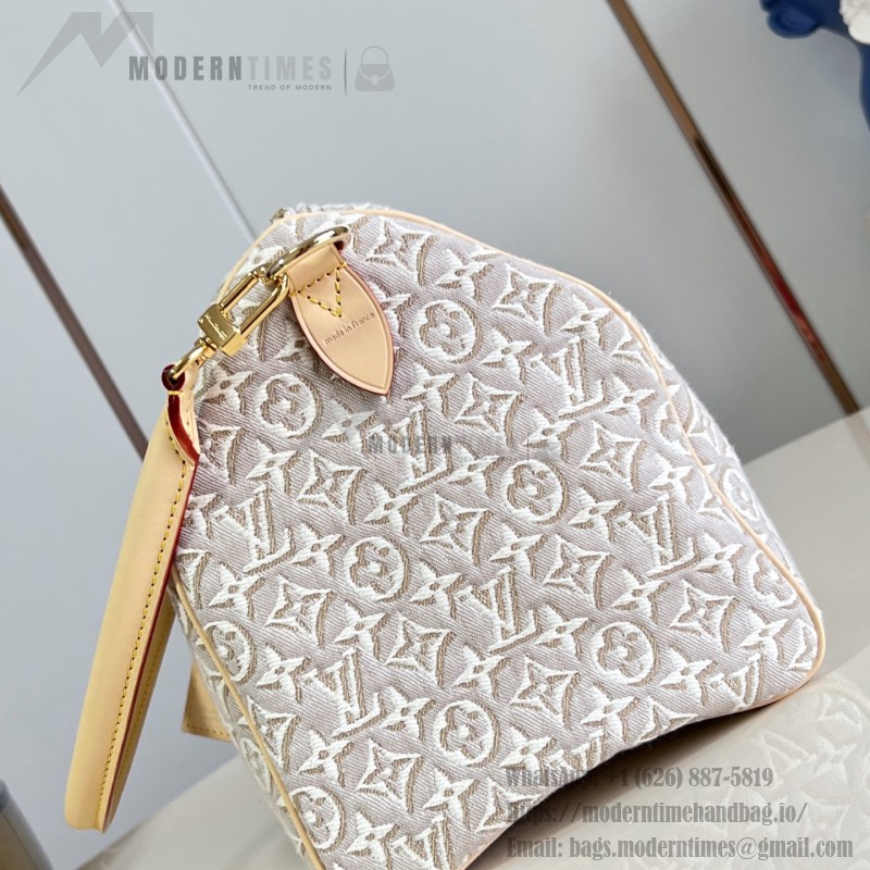 Louis Vuitton Speedy Soft 30 M28479 Monogram Emblème jacquard canvas handbag with braided handles
