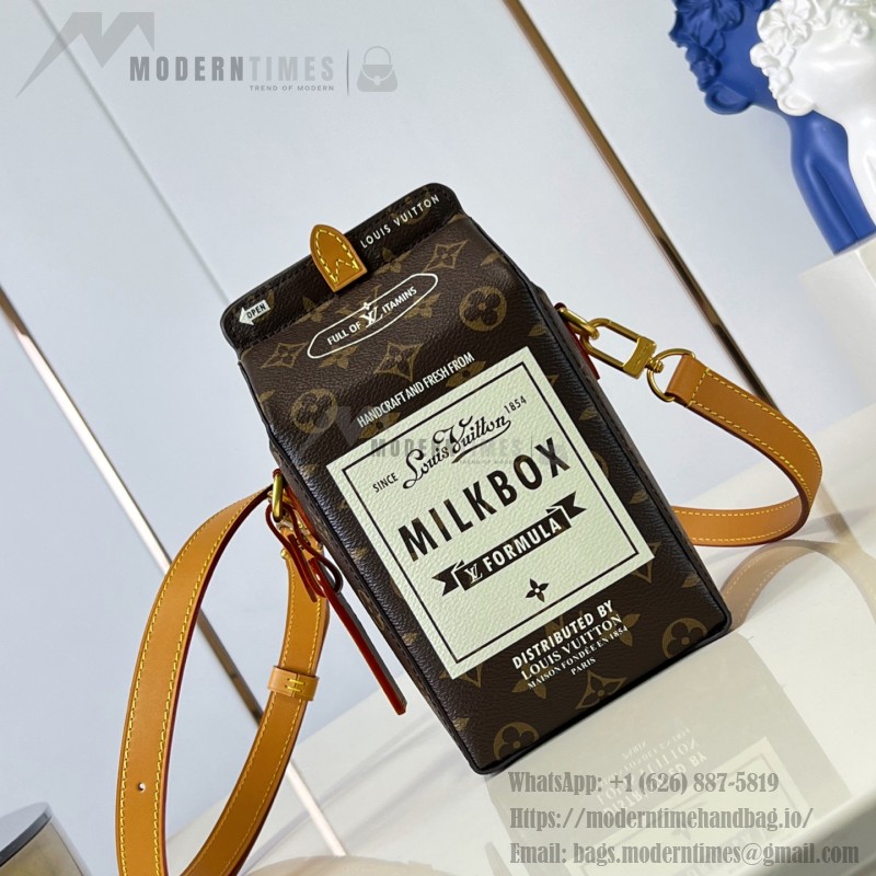 Louis Vuitton Milk M29326 Monogram canvas milk carton crossbody bag with removable leather strap