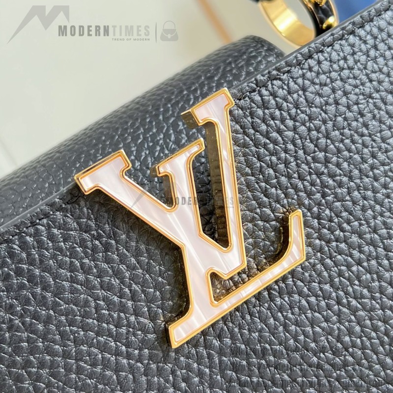 Louis Vuitton Capucines East West Mini M29443 Sunbeam Taurillon leather handbag with beaded chain