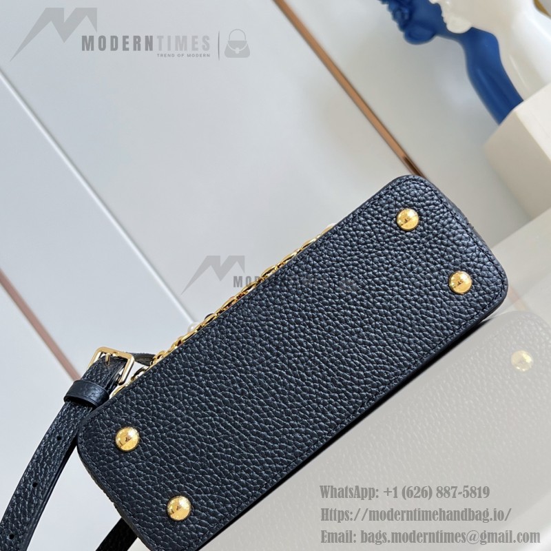 Louis Vuitton Capucines East West Mini M29443 Sunbeam Taurillon leather handbag with beaded chain